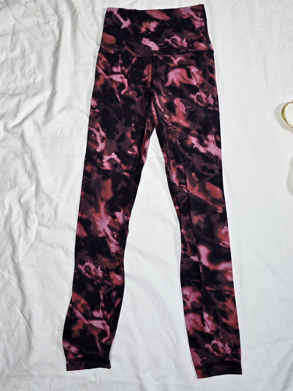 Pink & Black Abstract Print High-Waist Leggings